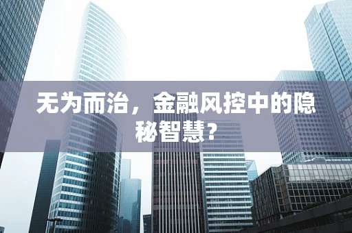 无为而治，金融风控中的隐秘智慧？