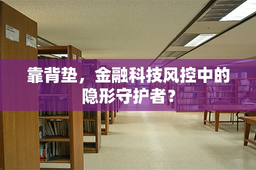靠背垫，金融科技风控中的隐形守护者？