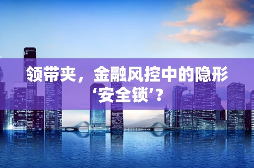 领带夹，金融风控中的隐形‘安全锁’？