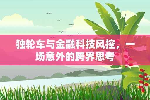 独轮车与金融科技风控，一场意外的跨界思考
