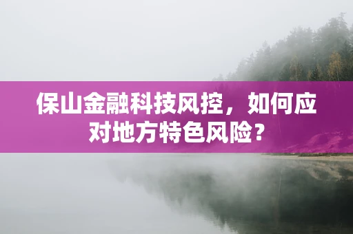 保山金融科技风控，如何应对地方特色风险？