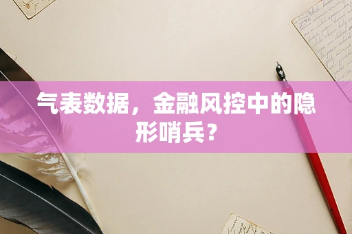 气表数据，金融风控中的隐形哨兵？