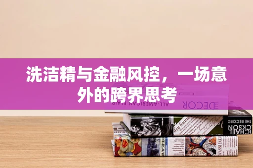 洗洁精与金融风控，一场意外的跨界思考