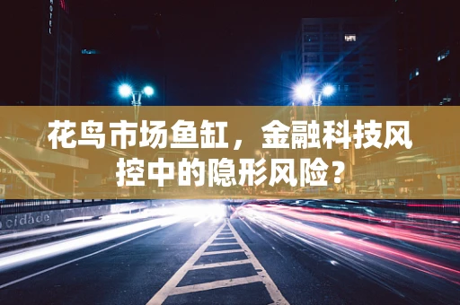 花鸟市场鱼缸，金融科技风控中的隐形风险？
