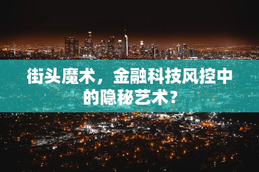 街头魔术，金融科技风控中的隐秘艺术？