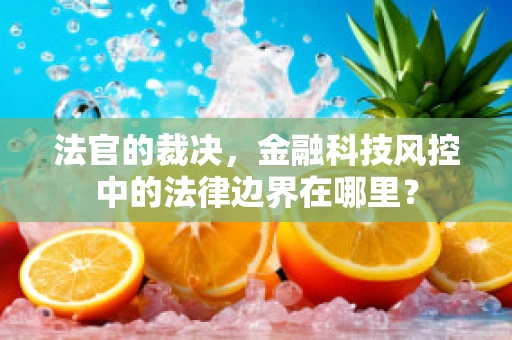 法官的裁决，金融科技风控中的法律边界在哪里？