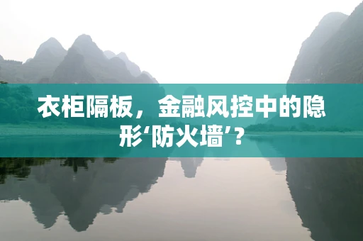 衣柜隔板，金融风控中的隐形‘防火墙’？
