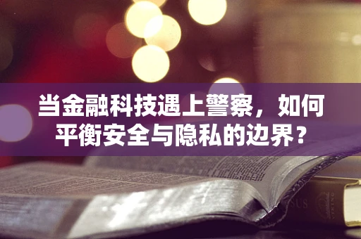 当金融科技遇上警察，如何平衡安全与隐私的边界？