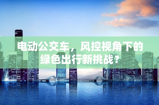 电动公交车，风控视角下的绿色出行新挑战？